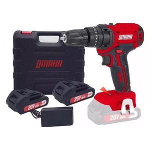 Taladro Inalámbrico Percutor 20v Omaha con 2 Baterías + Cargador y Maletín TBAT-20 